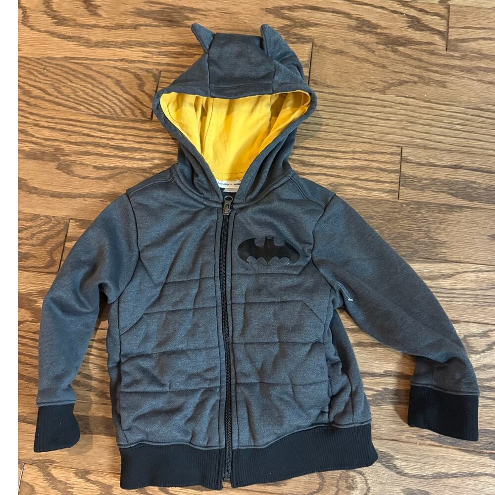 Baby Gap x Junk Food Boys 4 Padded‎ Batman Hooded Jacket with Ears EUC